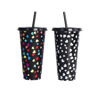 Plastic Kids Cups with Lids and Straws - 10 Pack 12 oz Reusable Tumbler  with Straw | Color Changing Cup with Lid Adults Bulk Travel Tumblers  Drinking