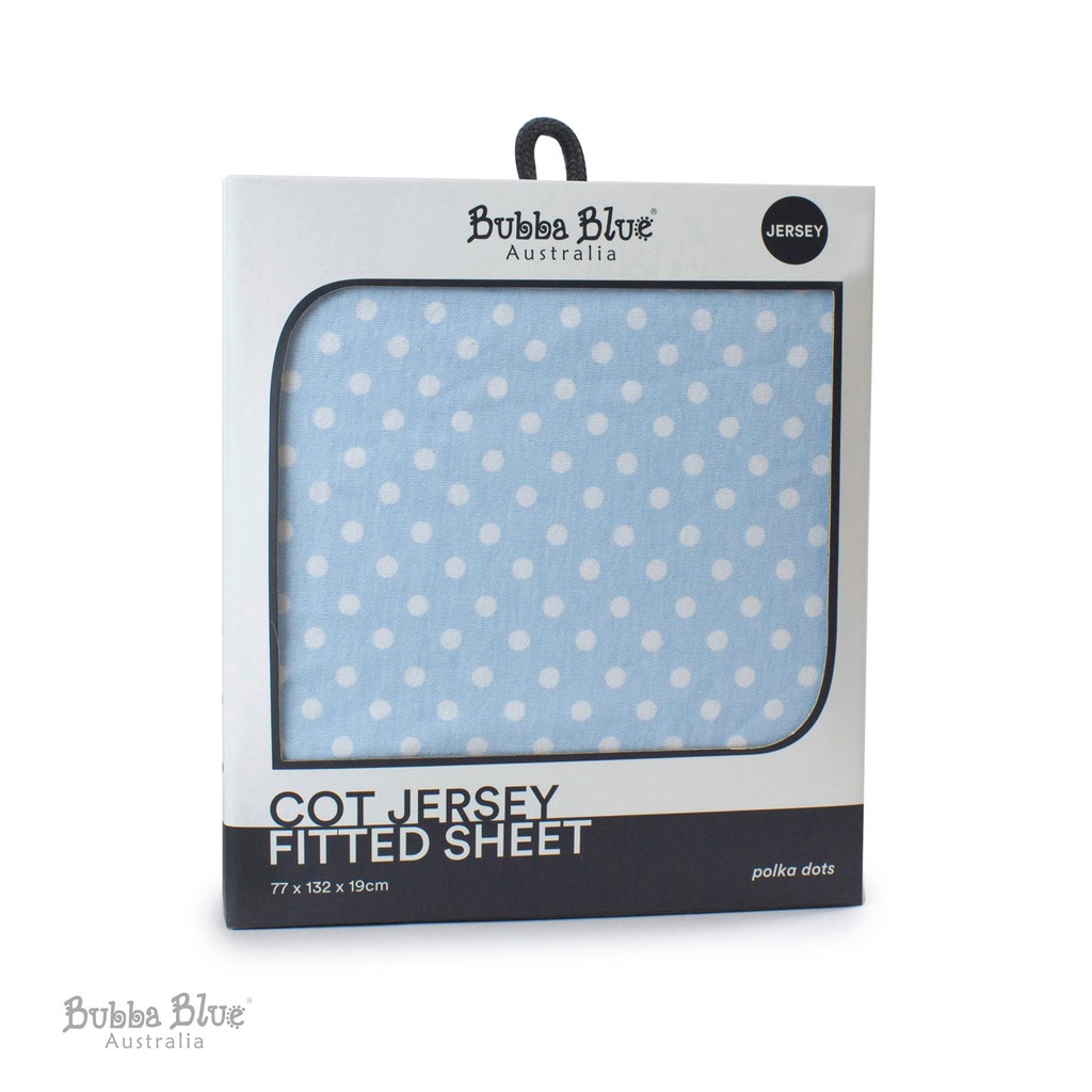 Bubba Blue Polka Dots Cot Jersey Fitted Sheet Shopee Singapore