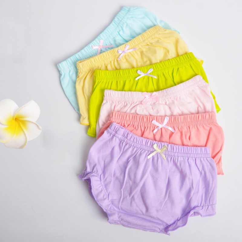 Baby Girl Panties Kids Plain Color Underwear Girls Soft Cotton Lingerie