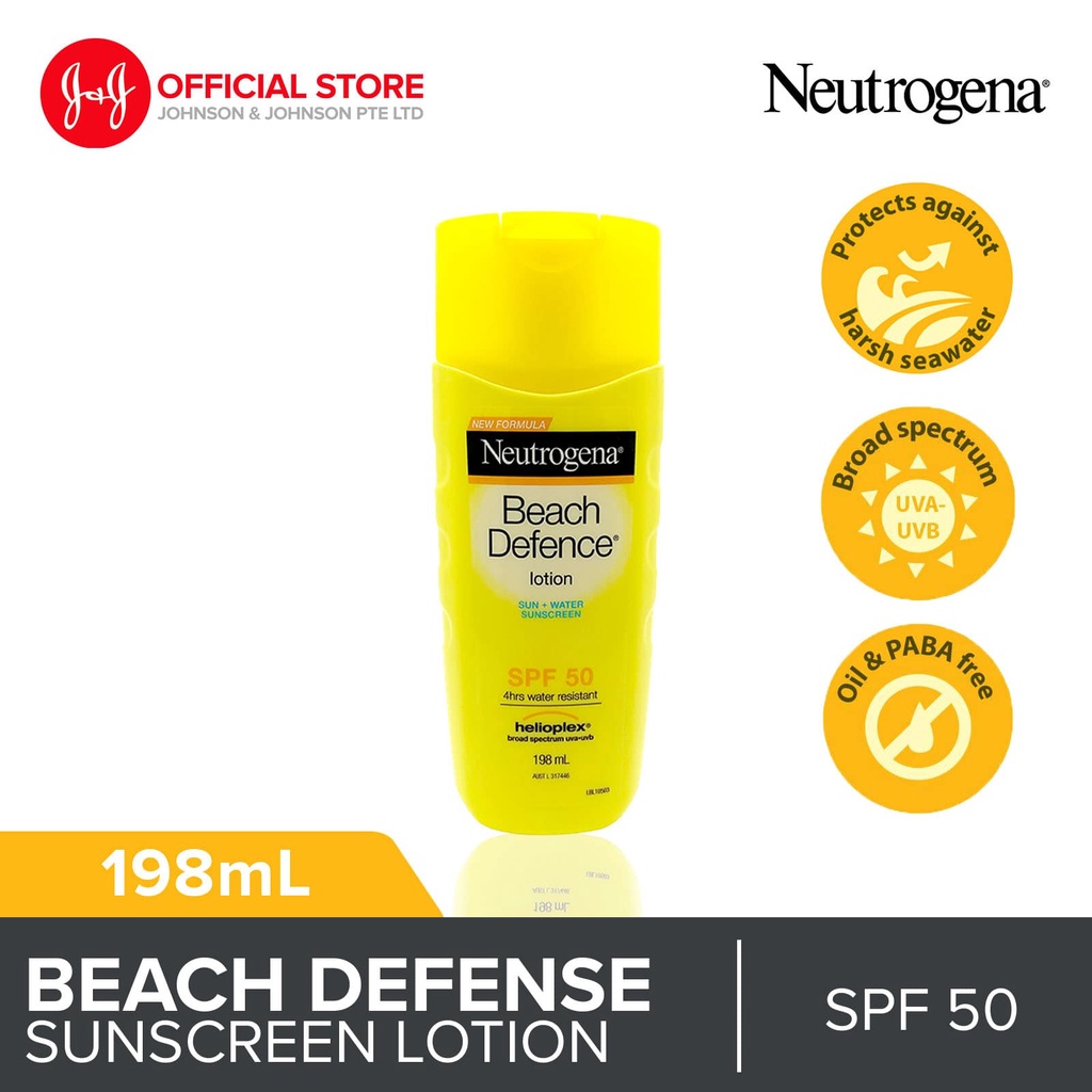 Neutrogena Beach Defense Sunscreen Lotion Spf 50 198ml Sun Protection Daily Use Sunscreen