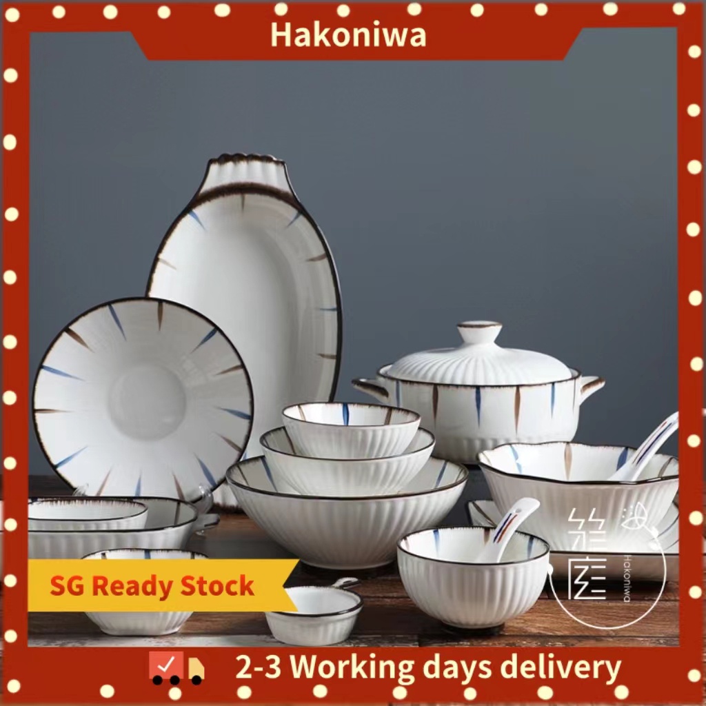 [Hakoniwa][SG Stock] Japanese style simple creative arts ceramic plates