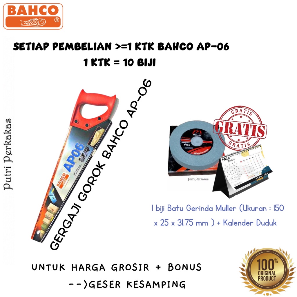 Gergaji Gorok Bahco AP06 / Gergaji Kayu - Gambar 3