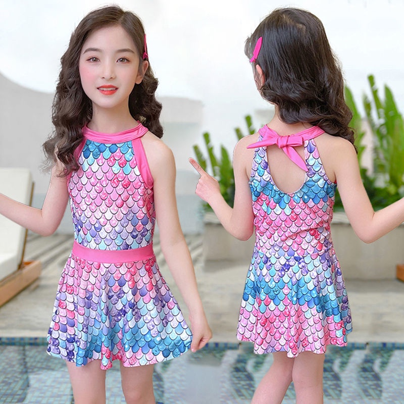 4-16 Years Teenager Korean Mermaid Swimsuit Two-Piece Split Swimwear ...