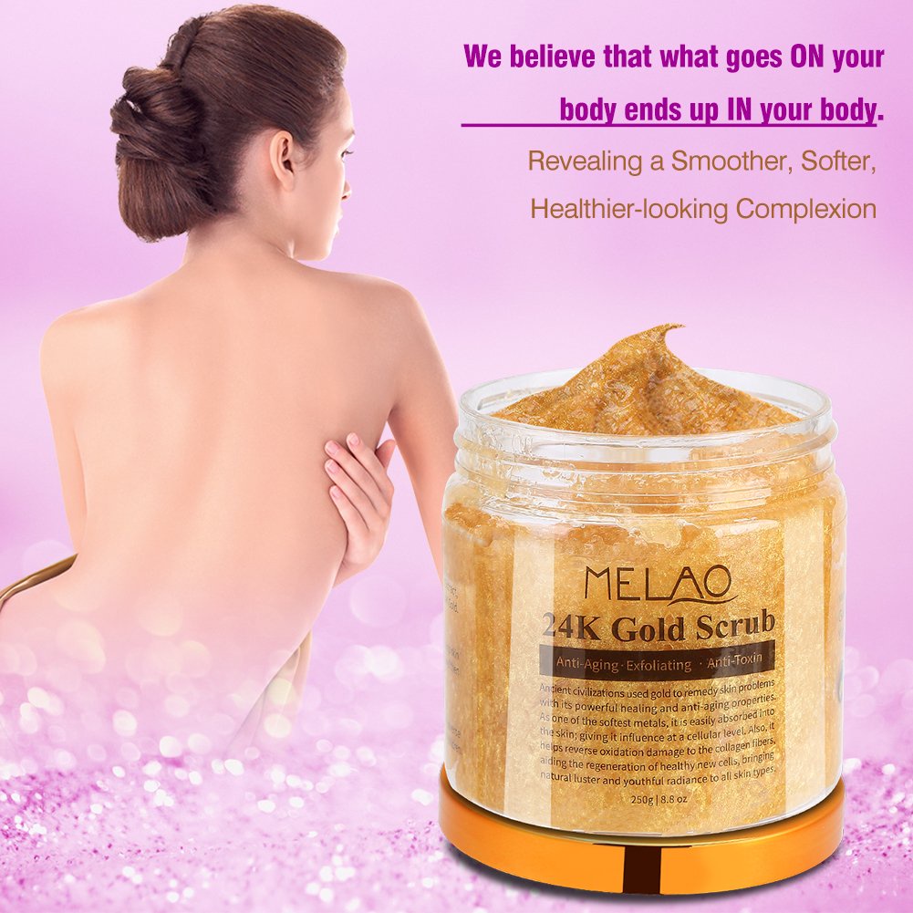 Sg Authorised Reseller Melao 24k Gold Body Scrubexfoliating Scrub Bath Salt And Essential 