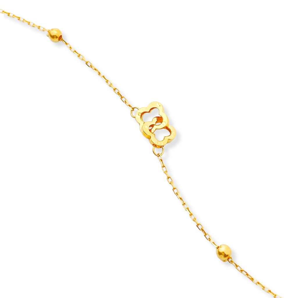 Top Cash Jewellery 916 Gold Double Clover Bracelet