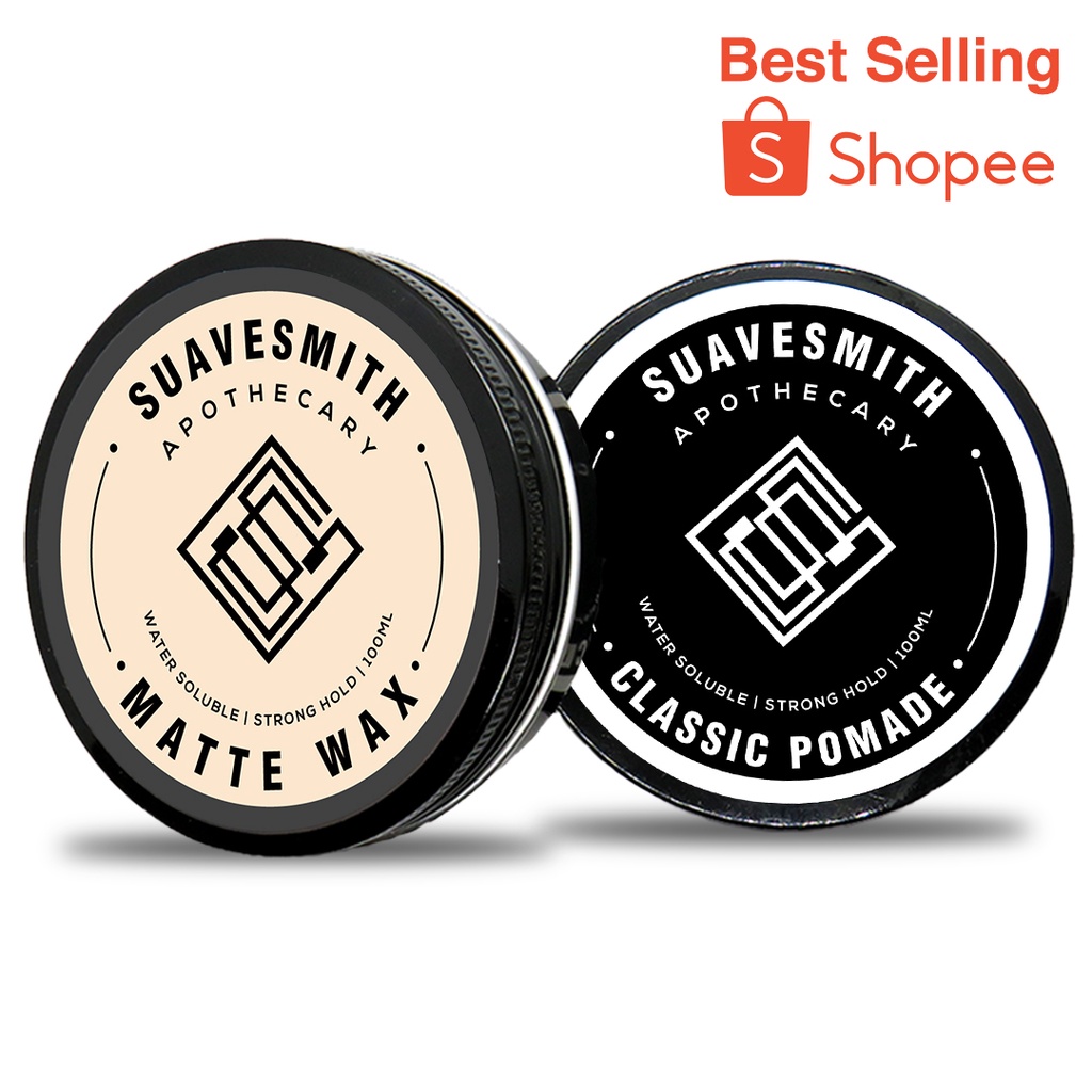 Suavesmith Classic Pomade & Matte Wax Combo [Men's Grooming Hair Wax