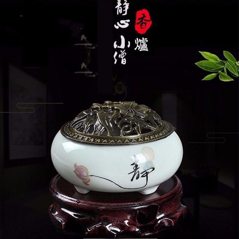 SG Seller】【雨宝林】Incense Burner 家用熏香炉陶瓷香炉盘香檀香塔香