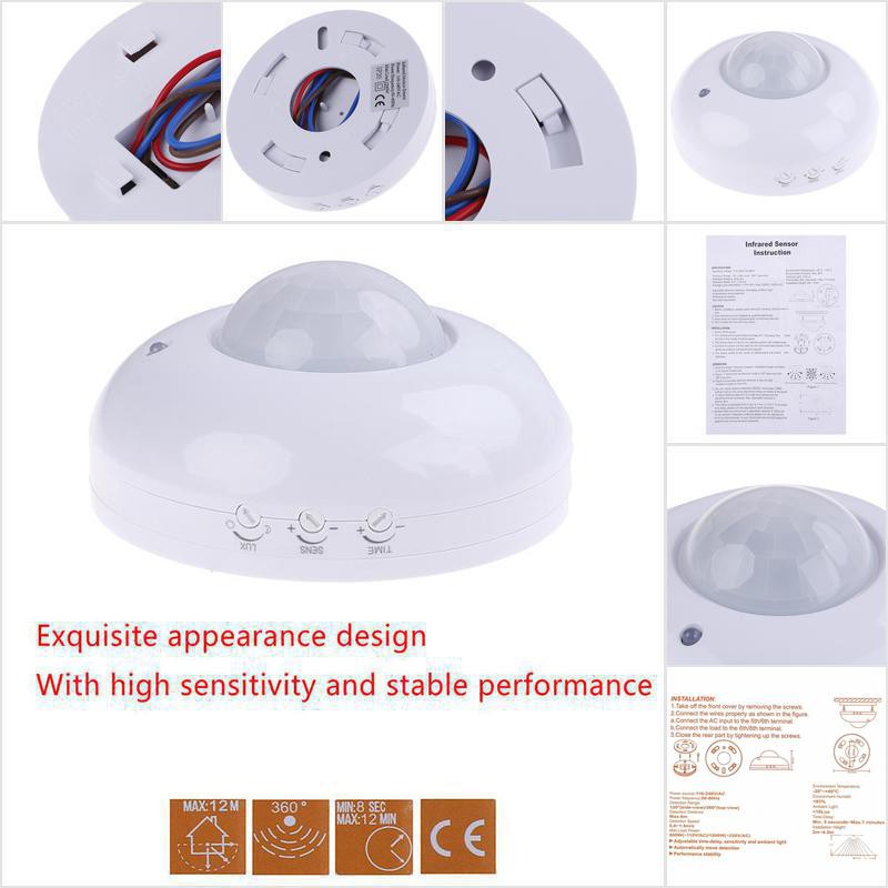 [Ready Stock 0827] 360° Surface Mount PIR Ceiling Occupancy Motion