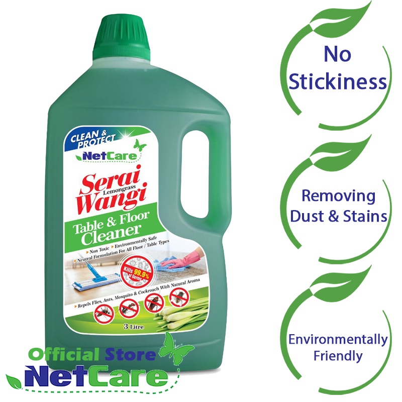Netcare Serai Wangi Lemongrass Table And Floor Cleaner 3L (Repels Flies