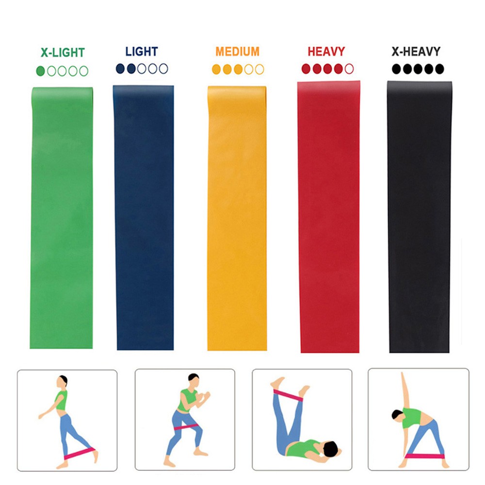 5 Colors Yoga Resistance Rubber Bands