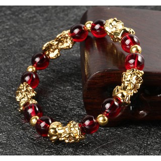 Red garnet lucky sale pixiu wealth bracelet