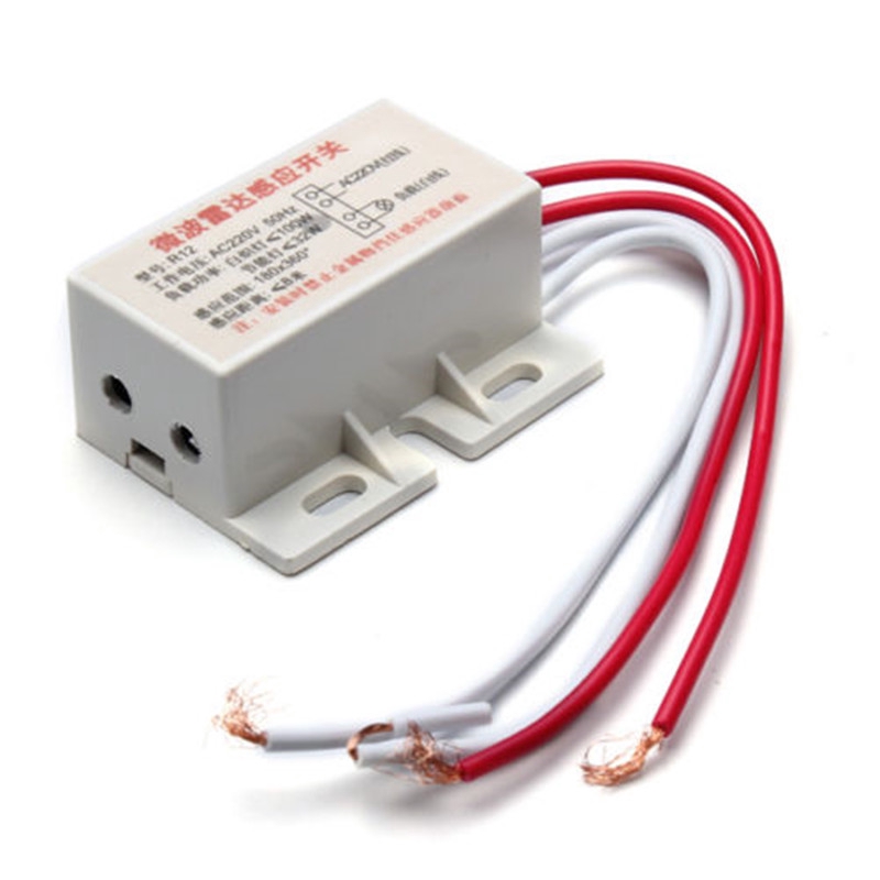 New 220V IR Auto Infrared Body Motion Sensing Detector Microwave Radar ...