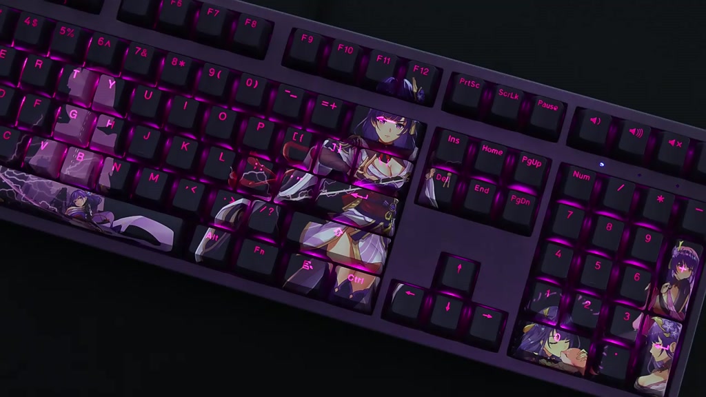 Raiden Shogun Keycaps Cherry Profile Light Transmission Genshin Impact ...