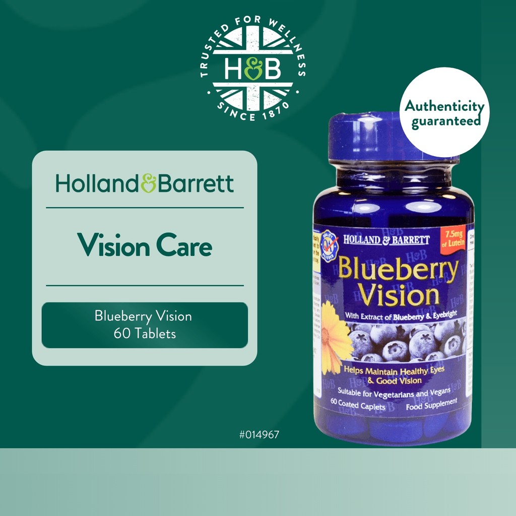 Holland & Barrett Blueberry Vision 60 Tablets Shopee Singapore