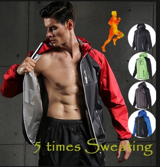 Aiithuug Sauna Suit for Men Sweat Sauna Jacket Long Sleeve Workout