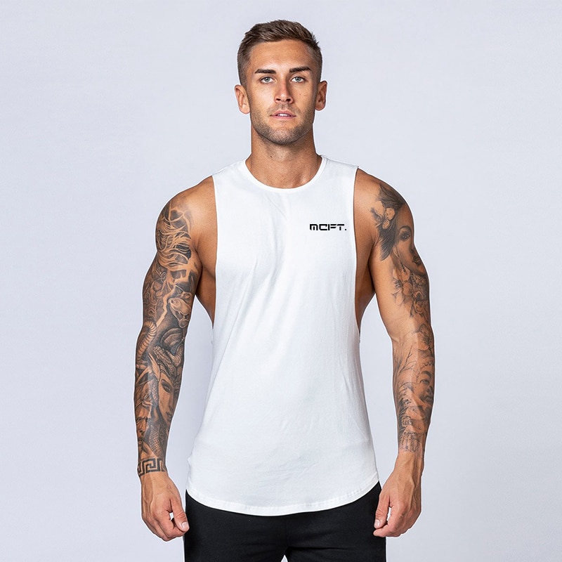 Workout Singlets Mens Tank Top Muscle Sleeveless Sportswear Undershirt Gym Stringer Clothing Bodybuilding Fitness Vest