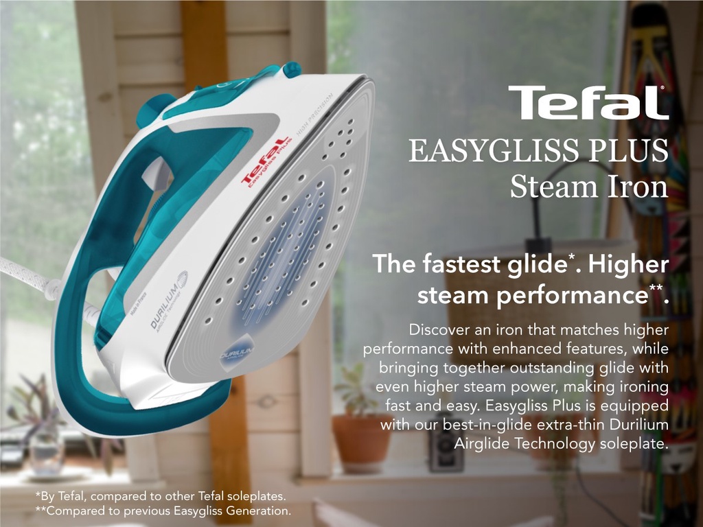 Tefal Easygliss Steam Iron 270ml 2500W FV5718 – 195g Steam Boost, Quick ...