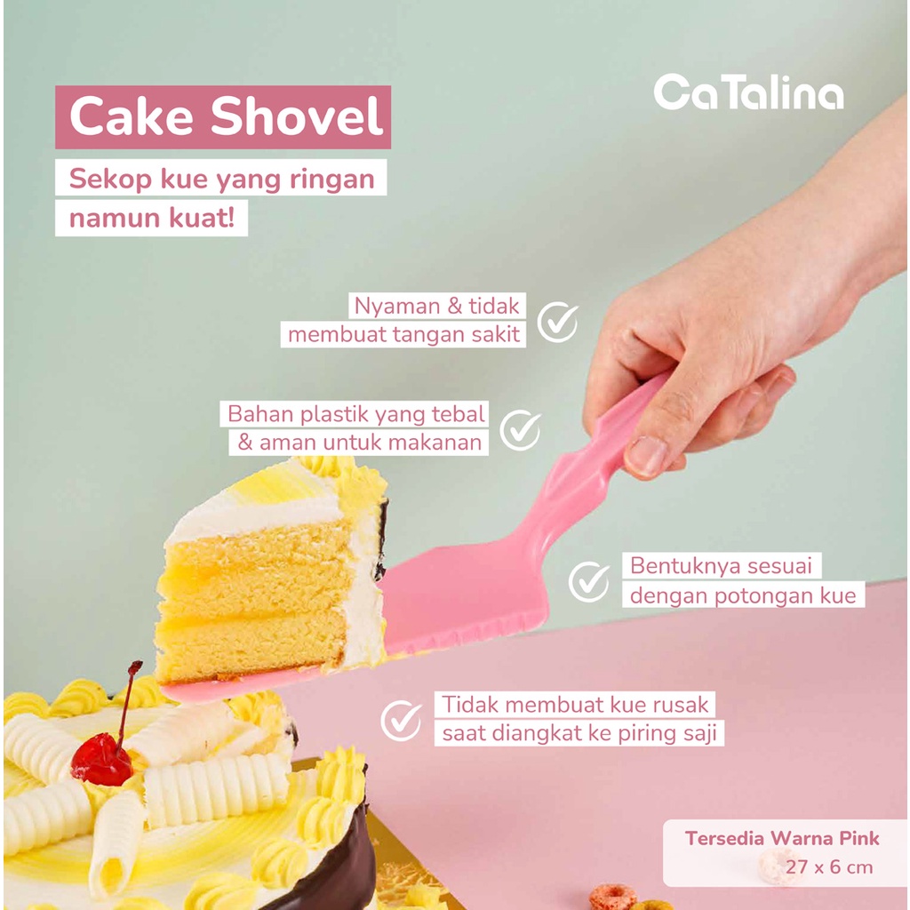 CaTalina Pisau Kue Plastik Cake Shovel Sekop Kue Sendok Kue