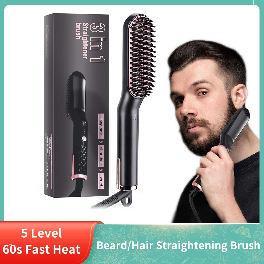 Hair straightener outlet brush for beard