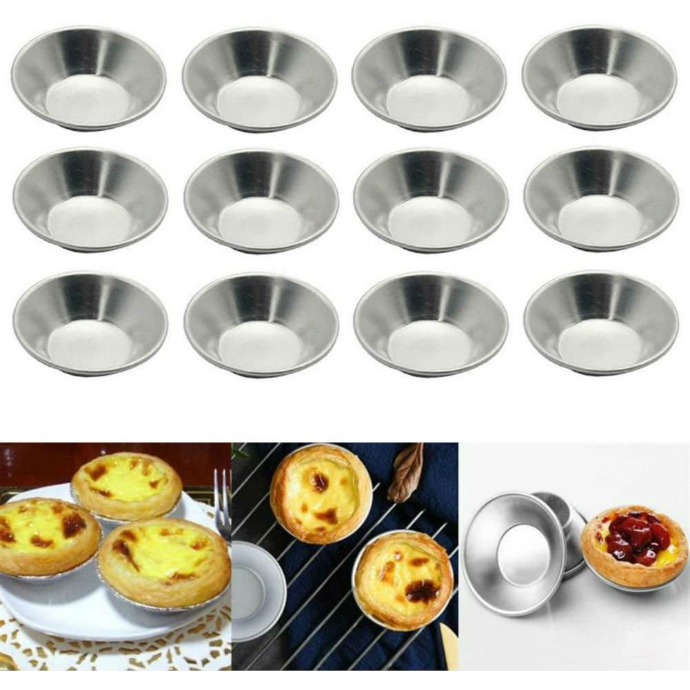 12 Pack Egg Tart Molds Mould Mini Tiny Pie Muffin Cupcake Pans Tin