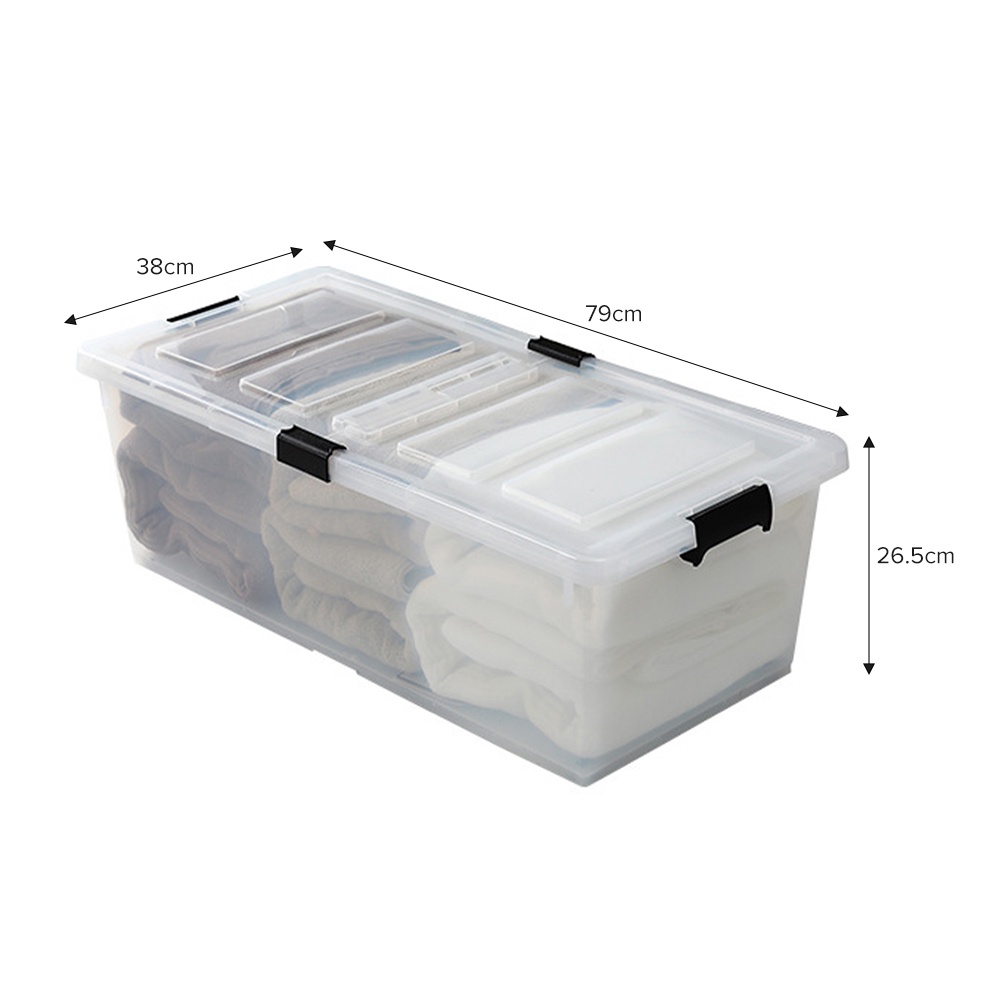 (JIJI SG) FAUCI Transparent Under Bed Storage Box Storage / Box
