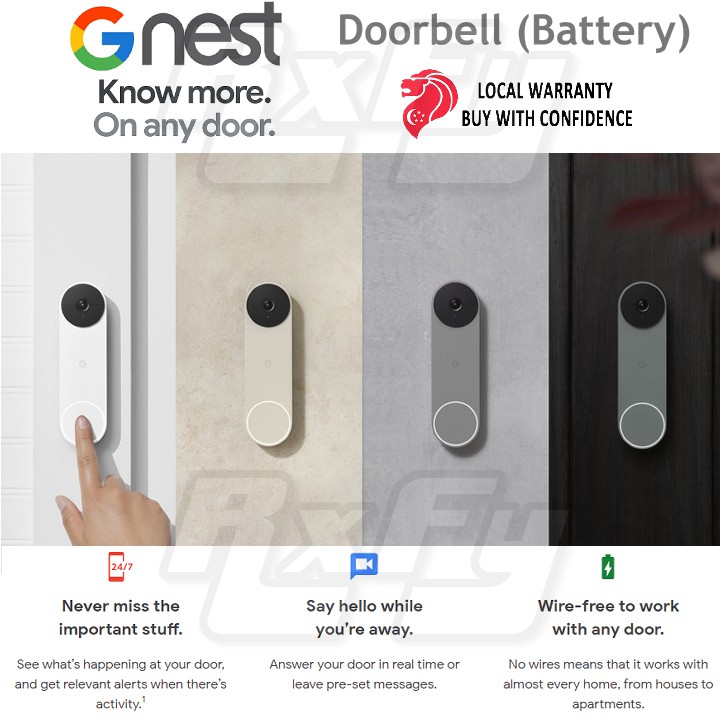 *NEW* Google Nest Doorbell (Battery) cctv door bell viewer motion