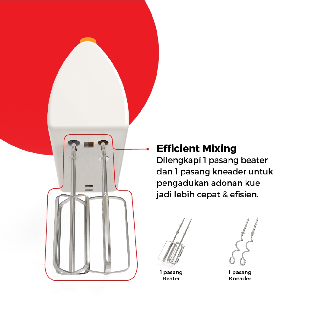 Maspion Electric Hand Mixer Pencampur Elektrik MT-1150 - Gambar 4