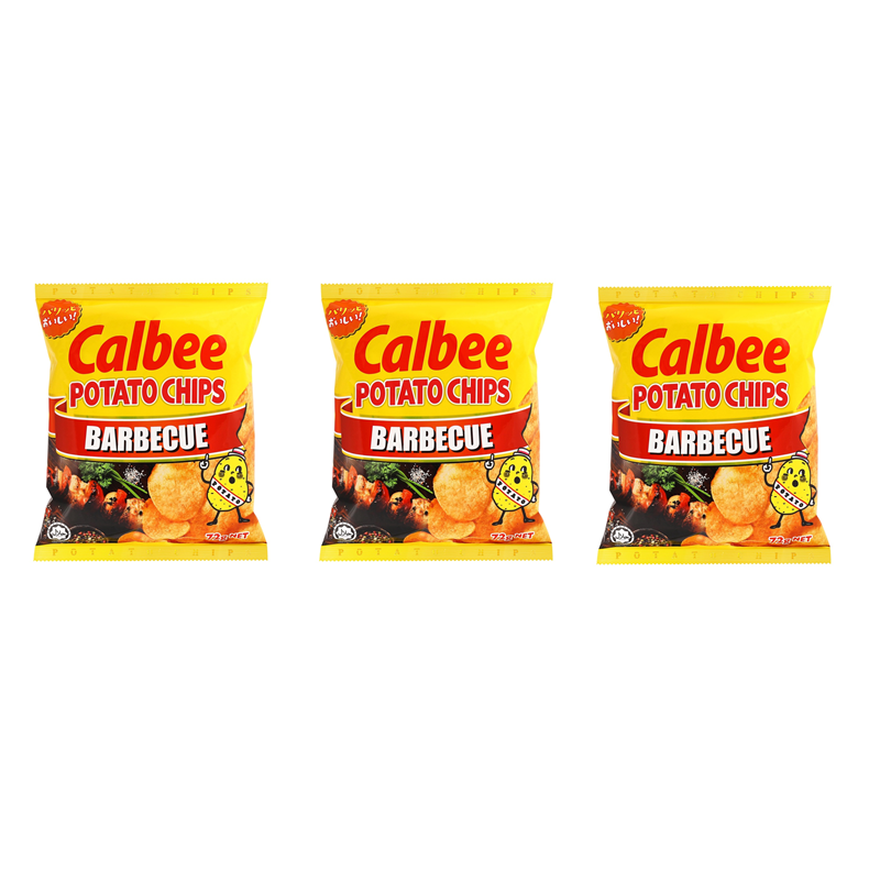 [Bundle of 3] Calbee Potato Chips Barbecue, 72g [Japanese] (Halal) Shopee Singapore