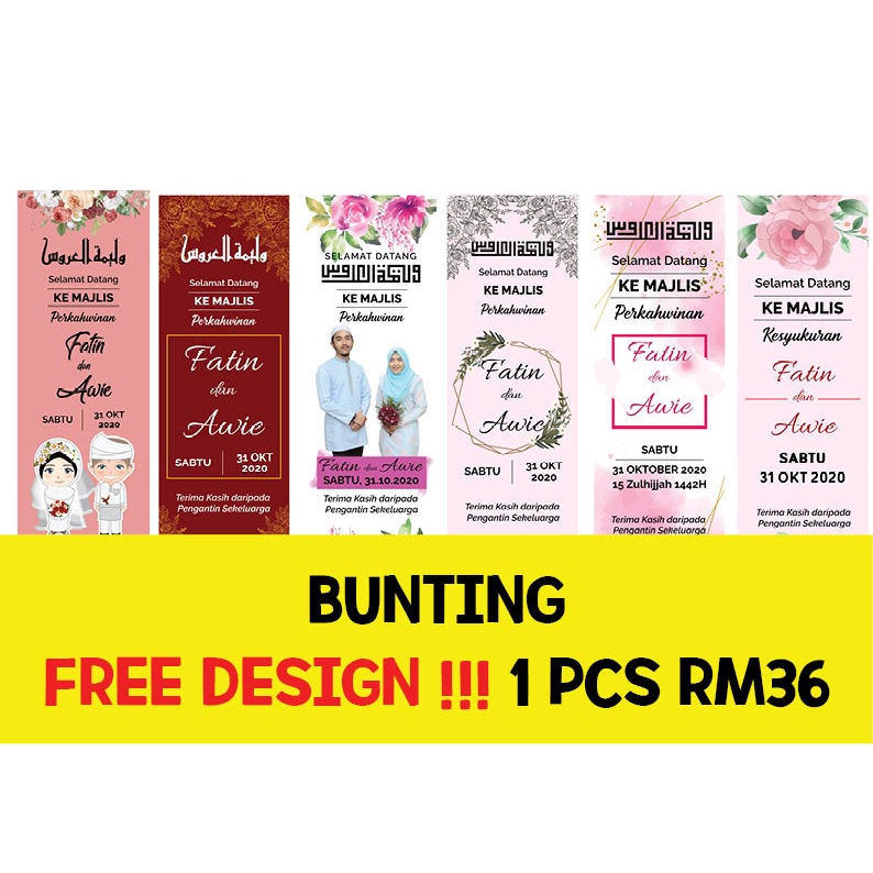 Bunting/banner KAHWIN RM36 (2 Feetx6 Feet) | Shopee Singapore