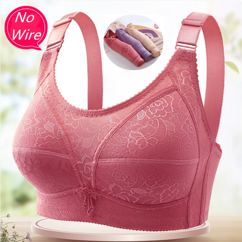 Big Size Bra 38-48 Cup C D No Pad Hot Summer Wear Soft Lace Non-wired Bras  Plus Size Bralette