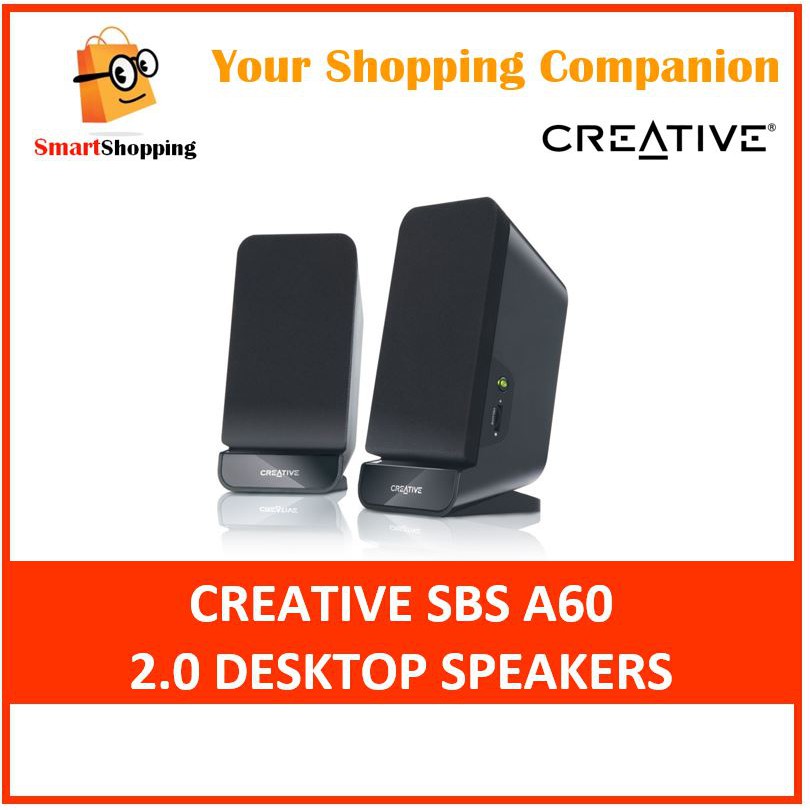 CREATIVE SBS A60 - 2.0 Desktop Speakers Black | Shopee Singapore