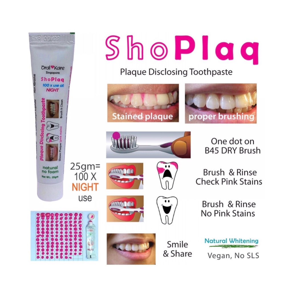 Oral Kare ShoPlaq Plaque Disclosing Toothpaste 2 x 25g Shopee Singapore