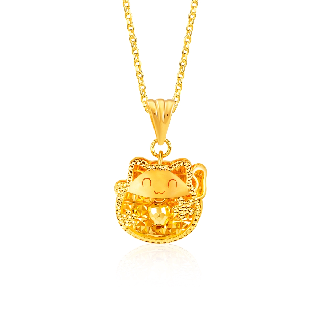 SK Jewellery SK 916 Fortune Cat Gold Pendant