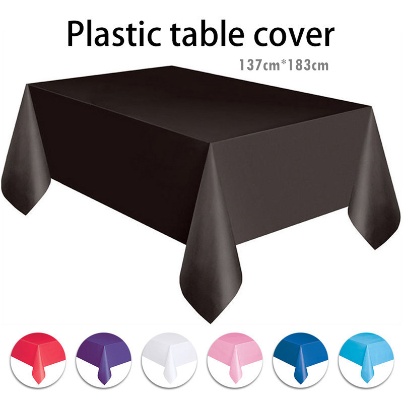 table cover plain disposable party tablecloth PE plastic cloth birthday