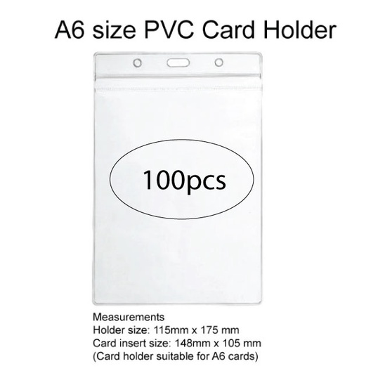 100pcs A6 ID PVC Exhibition Conference Card Holder Transparent ...