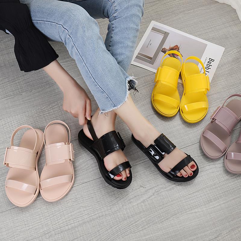 Lady full rubber side buckle sandals Shopee Singapore