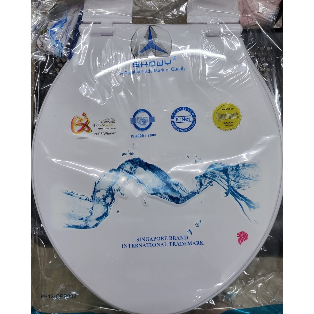 (SG STOCK) Easy Installation SHOWY Heavy Duty White Toilet Seat Cover