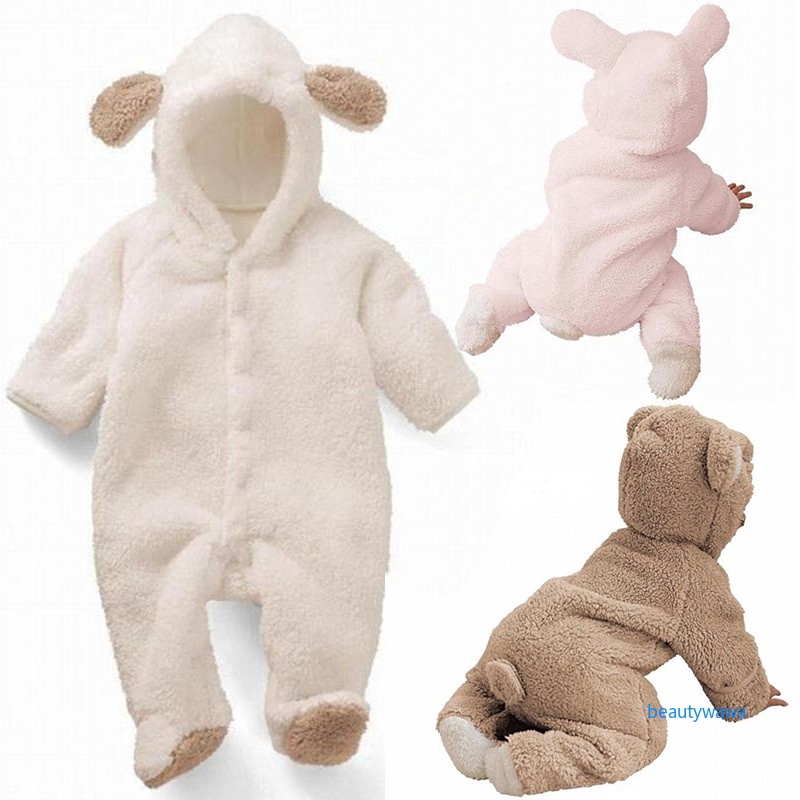 Available Newborn Baby Romper Boys Girls Soft Teddy Bear Fleece