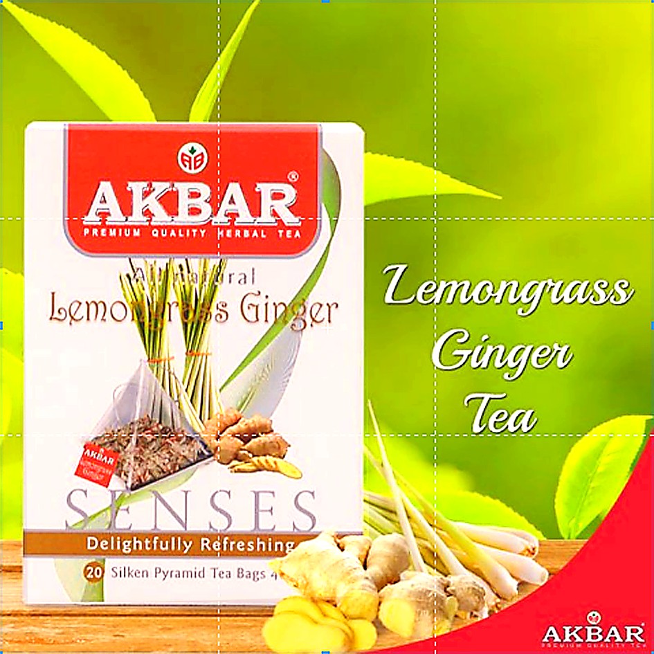Akbar Lemongrass Ginger Tea (20 Teabags) (Caffeine Free | Revitalise ...