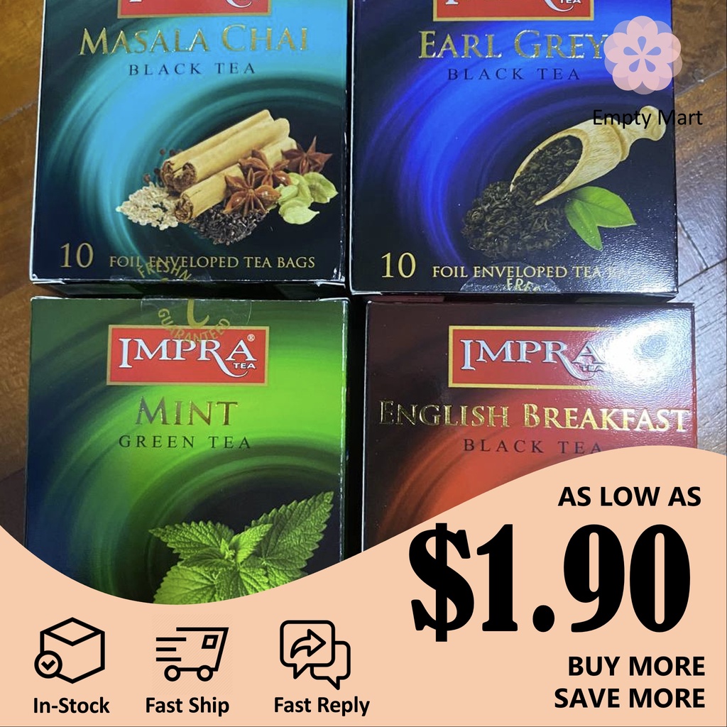 IMPRA Tea Bags – Masala Chai / Earl Grey / Mint Green Tea / English ...