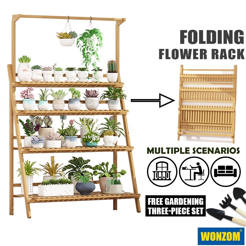 WONZOM Solid Wood Flower Rack Decoration Living Room Floor-to-ceiling ...