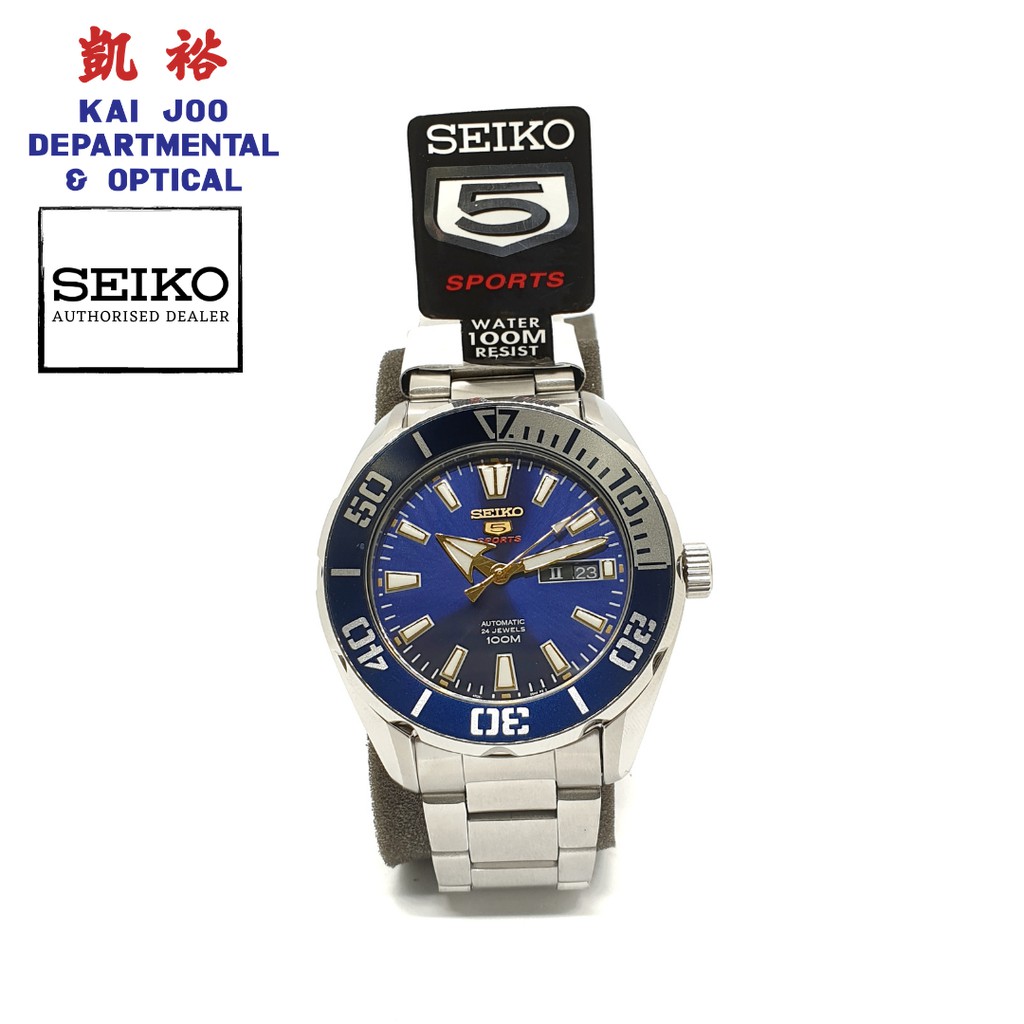 Seiko 5 Sports Automatic With Rotating Bezel and Navy Blue Dial Men s Watch Shopee Singapore