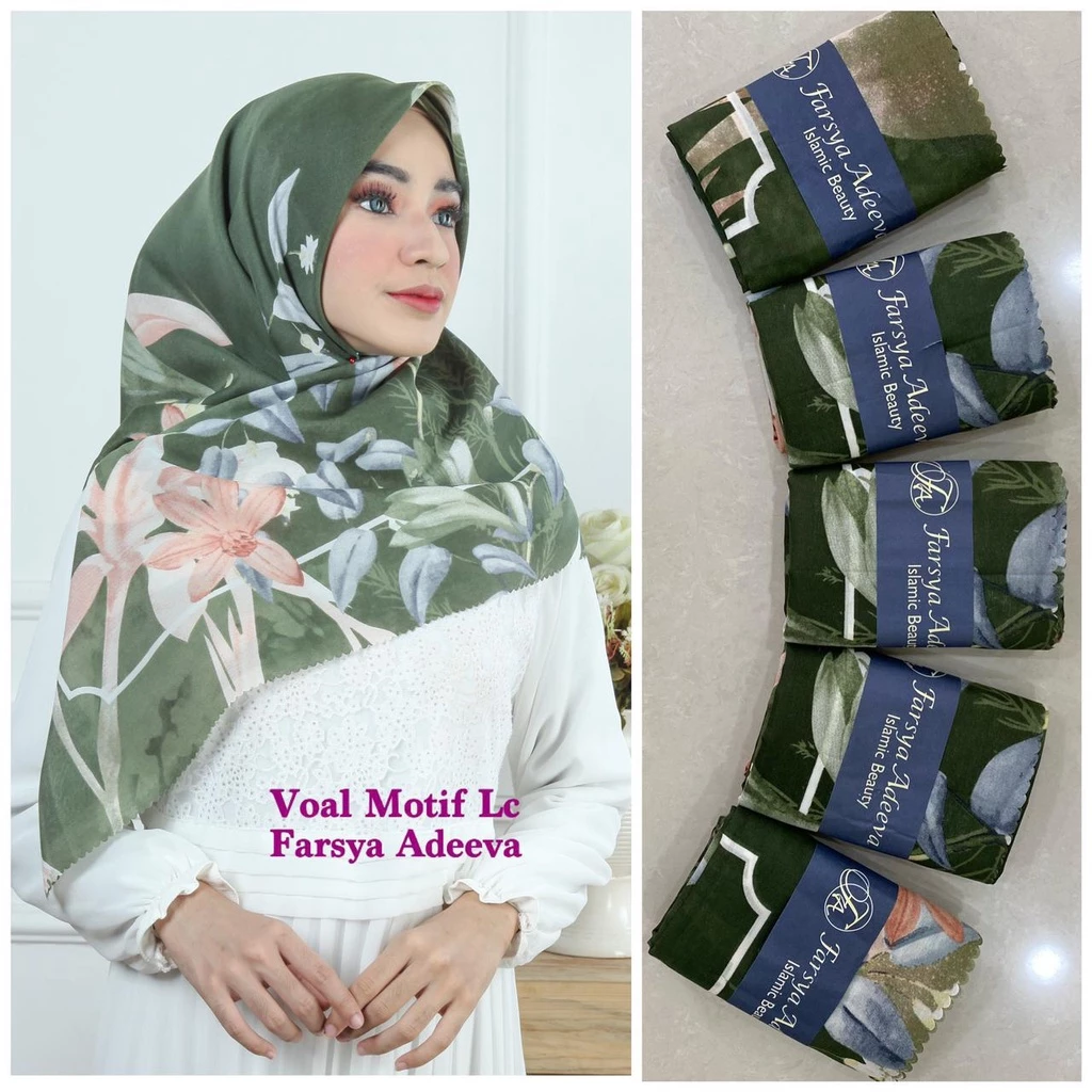 TERLARIS...!!! Segi Empat Motif Denay / Segi 4 Lasercut / Hijab Segi Empat Premium - Gambar 3