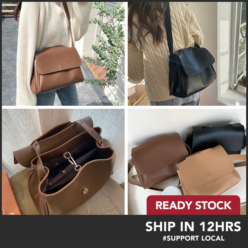 Auria Large Capacity Sling Bag PU Leather Shoulder Bags Women Work School Crossbody Versatile Functional