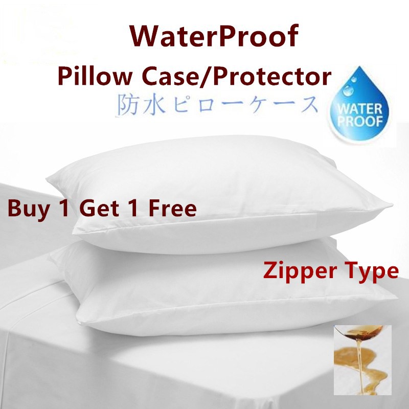 Hilton Buy 1 get 1 free! Waterproof pillow case/ Zipper Type Pillow protector Shopee Singapore