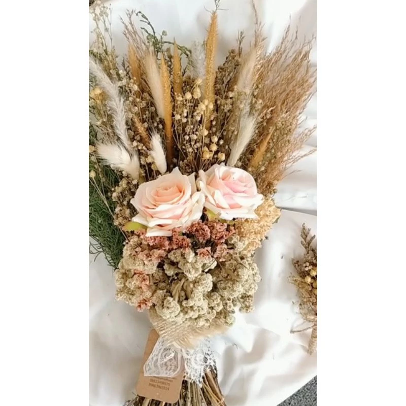 Buket Bunga Kering Rustic Awet Untuk Pernikahan - Gambar 4