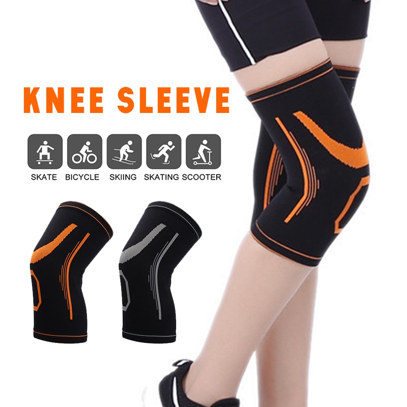 1Pc Sports Kneepad Men Pressurized Elastic Knee Pads Support Fitness Gear Basketball Volleyball Nylon Brace Protector 护膝