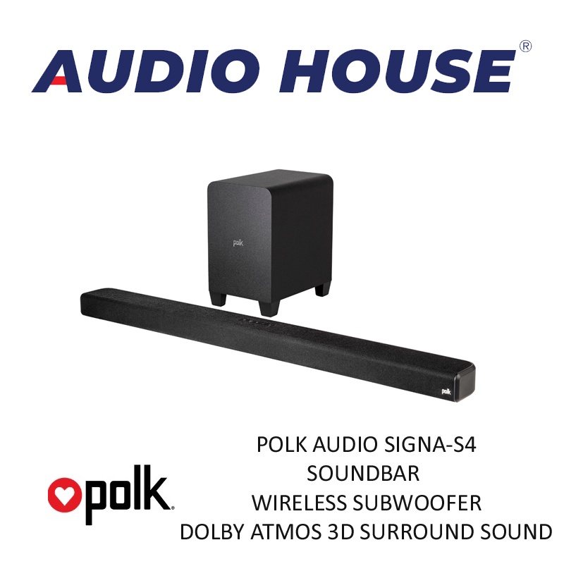 SIGNA S4 サウンドバー Dolby Atmos【引き取り限定】 polk SIGNA/S4 ワイヤレスサブウーファー付き Dolby Atmos対応サウンド