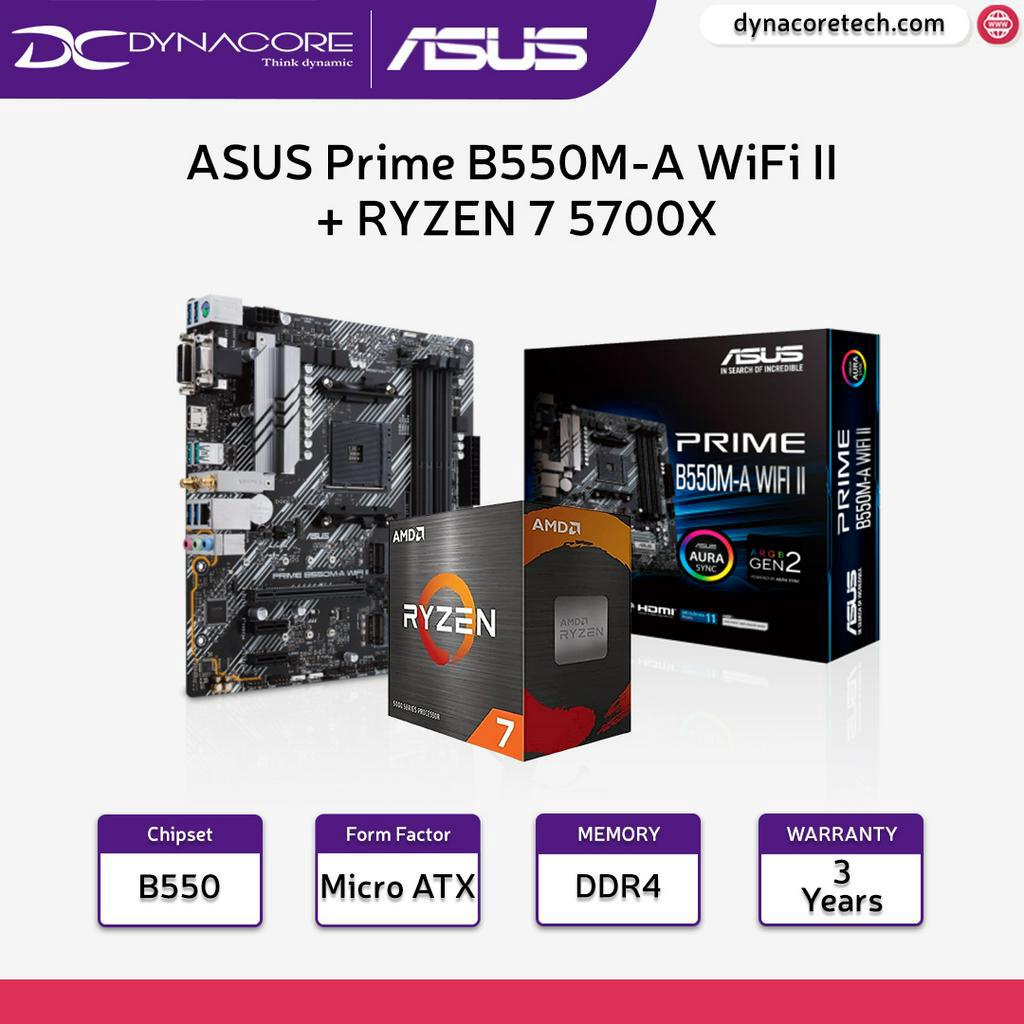 (DYNACORE BUNDLE)ASUS Prime B550MA WiFi II AMD AM4 mATX Motherboard
