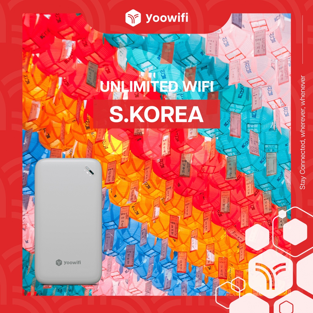 Yoowifi Korea Unlimited data Pocket Wifi hotspot Rental Travel Wifi